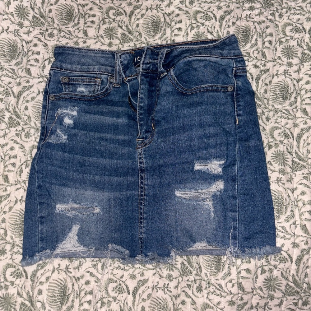 american eagle blue jean skirt high rise size 00